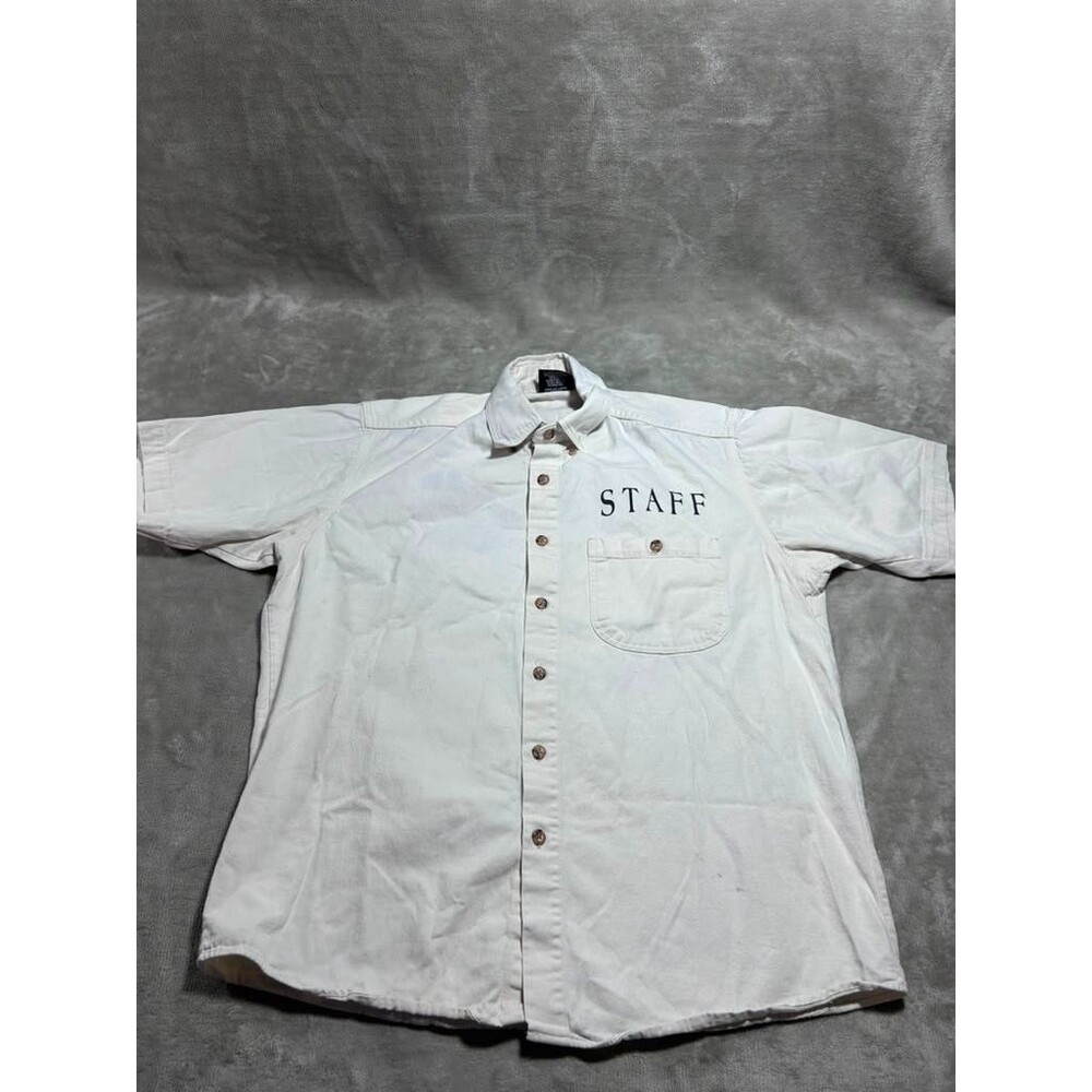 Harley Davidson Vintage Button Down Shirt Men Medium Cream Daytona Bike Week '99